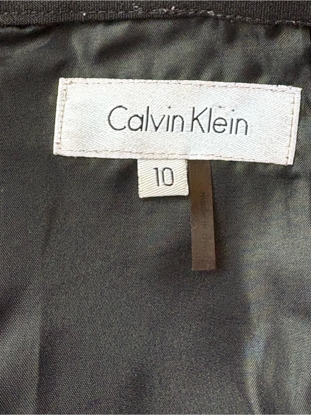Calvin Klein Black Lined Back Slit Professional Pencil Skirt Size 10